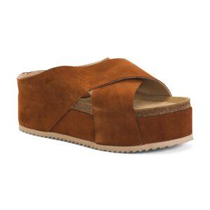 INTENTIONALLY BLANK Made In Spain Suede Camberra Chestnut *NEVER WORN*